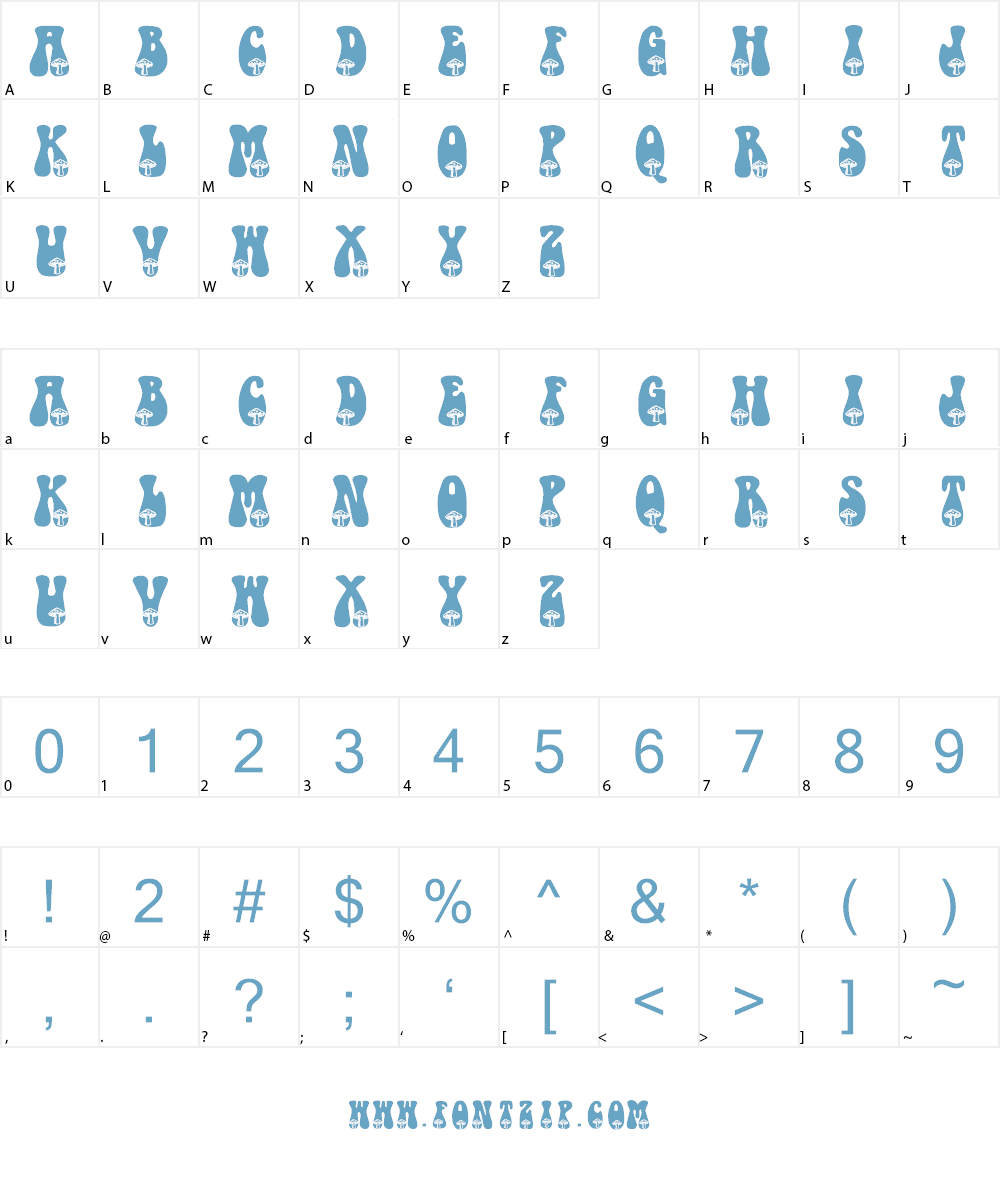 KR Shroom Font Character